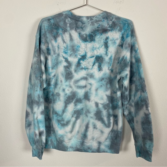 Gildan Heavy Blend Edward Scissorhands Hair Salon Blue Tie Dye Oversized Sweater - Picture 2 of 6